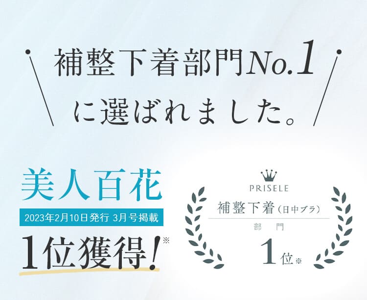 補整下着部門No.1に選ばれました。