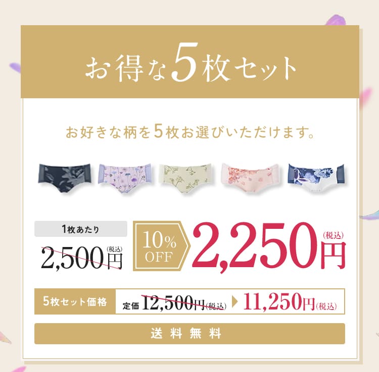 ノンジー「シームレスショーツ」お得な5枚セット